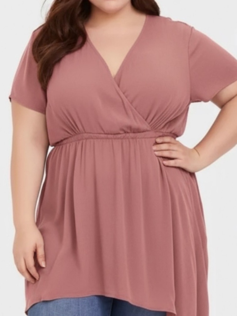 Torrid Short Sleeve V-Neck Long Top Size 14-16 Plus Size
